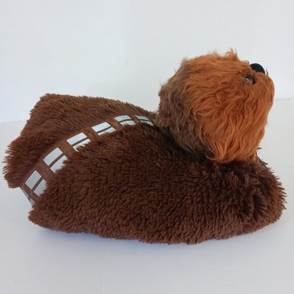 Star Wars Chewbacca Pillow Plush Long Shaggy Hair Blue Eyes Folds Up 20 Inch - Picture 4 of 10